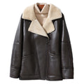 High Quality Genuine Sheepskin Leather Fur Jacket Women Shearling Jacket