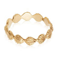 Gemnel Fashion 925 Sterling Silver Gold Vermeil 0.1 Microns Ocean Shell Stacking Ring