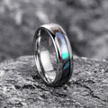 Popular Fashion Jewelry Men Women Tungsten Carbide Band Abalone Tungsten Shell Ring Silver Plated Tungsten Ring 6mm