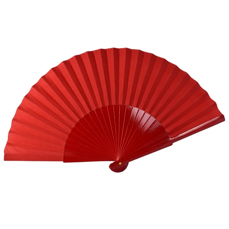 Wholesale Custom Print Personalize Folding Fan Wooden Hand Fan Frame Sticks Bulk Spanish Handheld Fabric Cloth Wooden Hand Fan