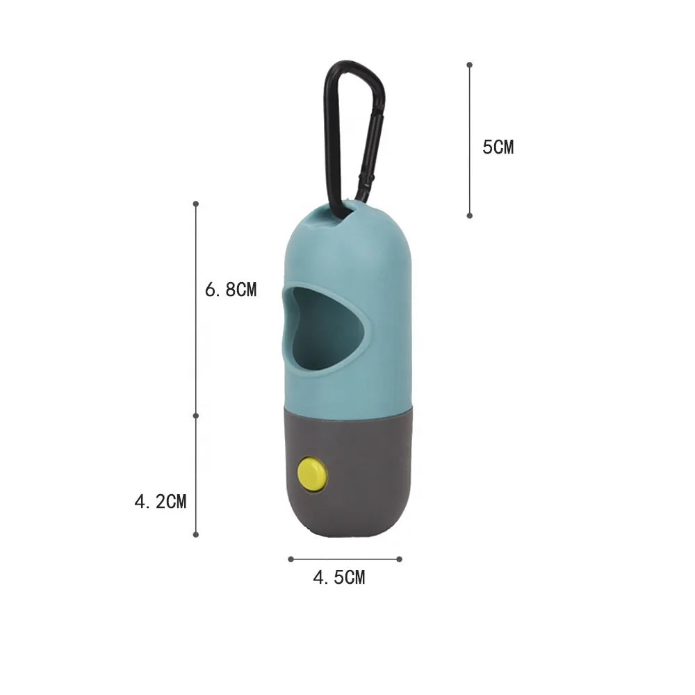 Multi Function Poop Bag Holder with LED Flashlight Rubber Dog Poop Dog Poo Dispenser Bag Holder Pet Supply