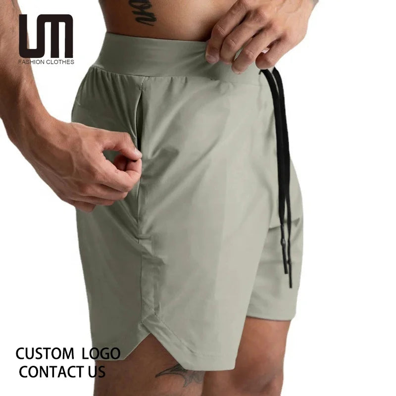 2025 Hot Sale Men Summer Jogger Shorts Quick Dry Gym Running Shorts with Zipper Pocket Bodybuilding Sport Short Pants (OEM/ODM)