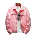 New Arrival Mens Denim Jacket Trendy Fashion Hip Hop Streetwear Ripped Denim Jacket Mens Jeans Jacket Male Cowboy Coats