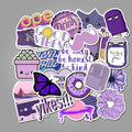 50pcs PVC Purple Fresh PVC Waterproof Stickers for Handbag Guitar Helmet Skateboard Tables Phone Case Books Decoration