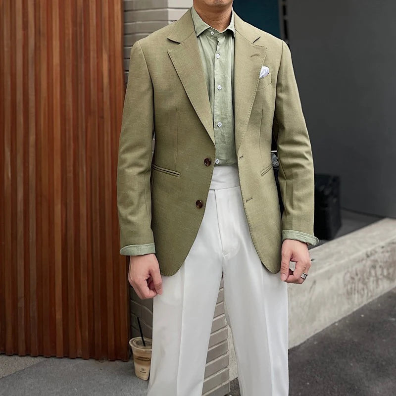 Factory Wholesale New Style Lapel Retro Business Suits for Men Casual Slim Fitting Formal Suit