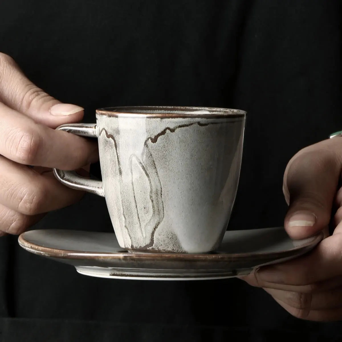Factory Direct Wholesale Porcelain Espresso Cup and Saucer Set100ml Ceramic Tea Cup and Porcelain Mini Espresso Coffee Cups