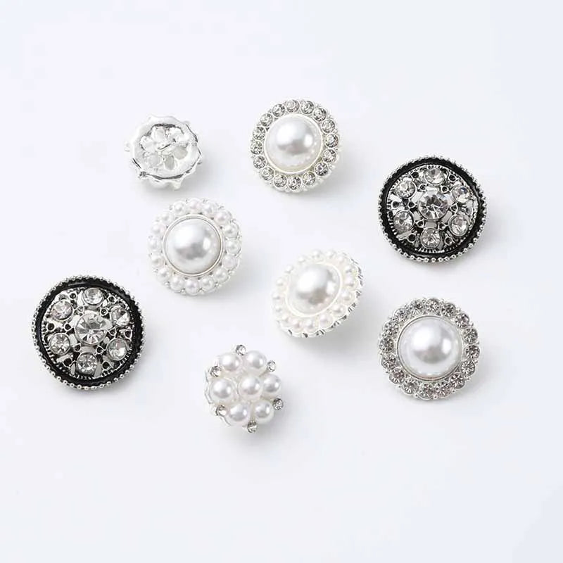 JFFB042 Manufacturers Supply Metal Diamond-encrusted Buttons for Lady's Coat Decoration Hand Sewn Buttons for Clothes Shirt