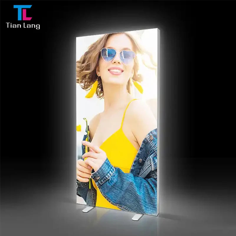 TianLang Aluminum Frame Seg LED Backlit Display Fabric Backlit Advertising Frameless LED Light Box for Trade Shows