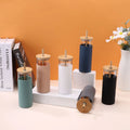 Eco-Friendly 500ml Borosilicate Glass Water Tumbler Travel and Commercial Use Drinkware with Bamboo Lid and Straw