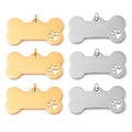 Yiwu Aceon Stainless Steel Collar Dog Tag Necklace Charm Name ID Pet Blank Bone Dog Tag Cut Out Paw