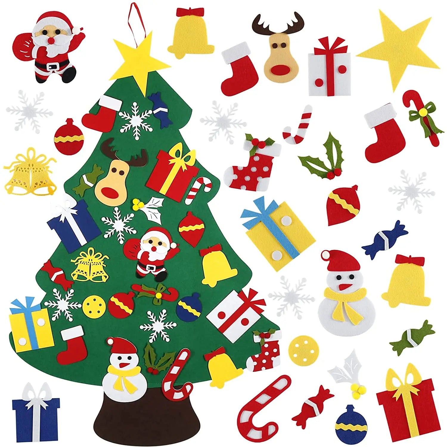 DIY Felt Christmas Tree 3.2 FT Felt Christmas Tree for Toddlers Christmas Tree Wall Decor for Home