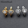 Women DIY Jewelry Making Fashion Design 18K Gold Plated Silver Plated Metal Brass Heart Shape Earring Hooks