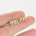Fashion Non Tarnish Rose 18K Gold Silver Plated Stainless Steel 111-999 Angel Number Stud Earring Jewelry for Women Ladies