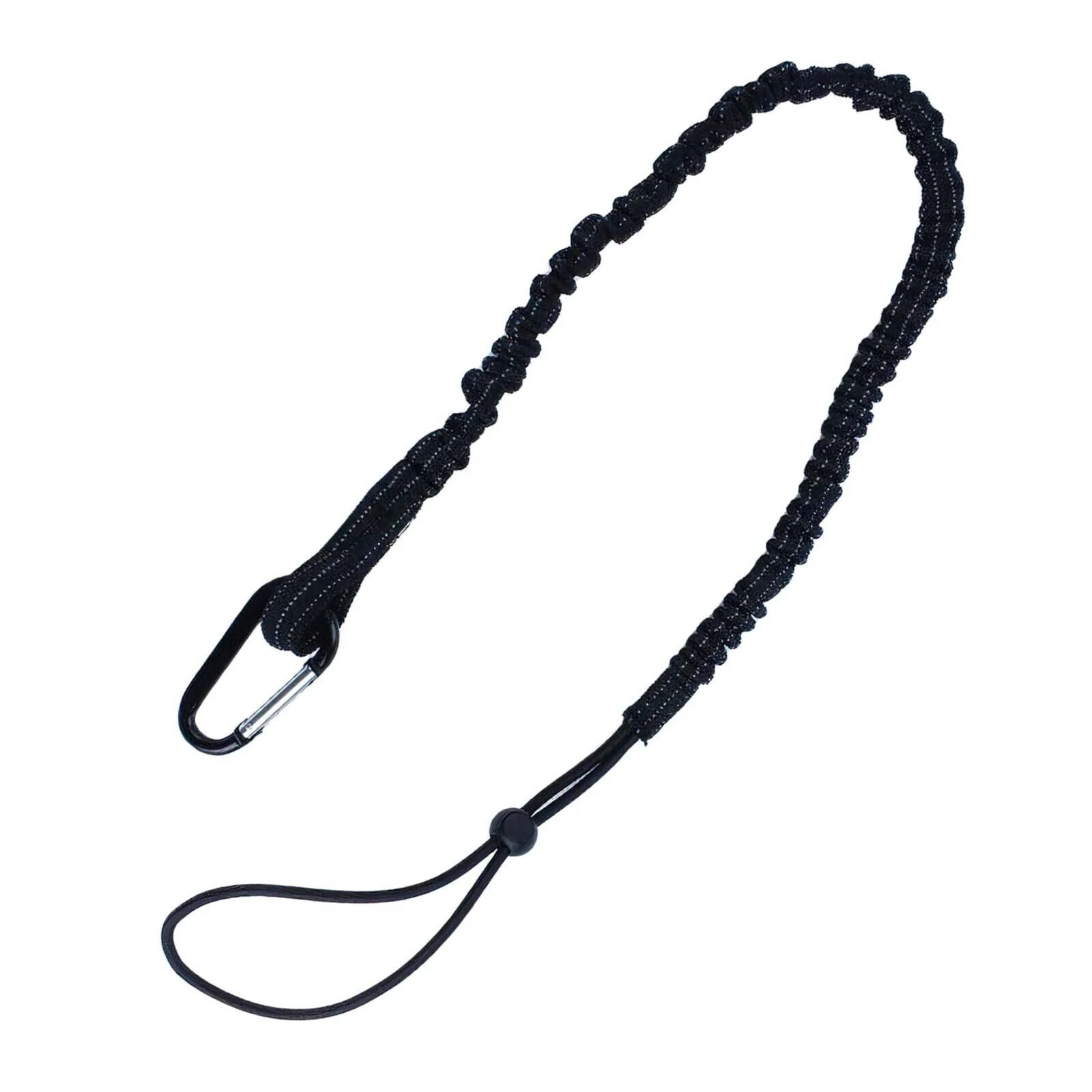 Fall Protection Equipment Self-Locking Tool Tether Lanyard With Carabiner Clip and Adjustable Loop End