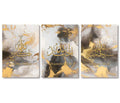 Tailai Wall Islamic Arabic Prayer Calligraphy Print Gold Gray Abstract Poster Canvas Islamic New Wall Art Decorative Painting