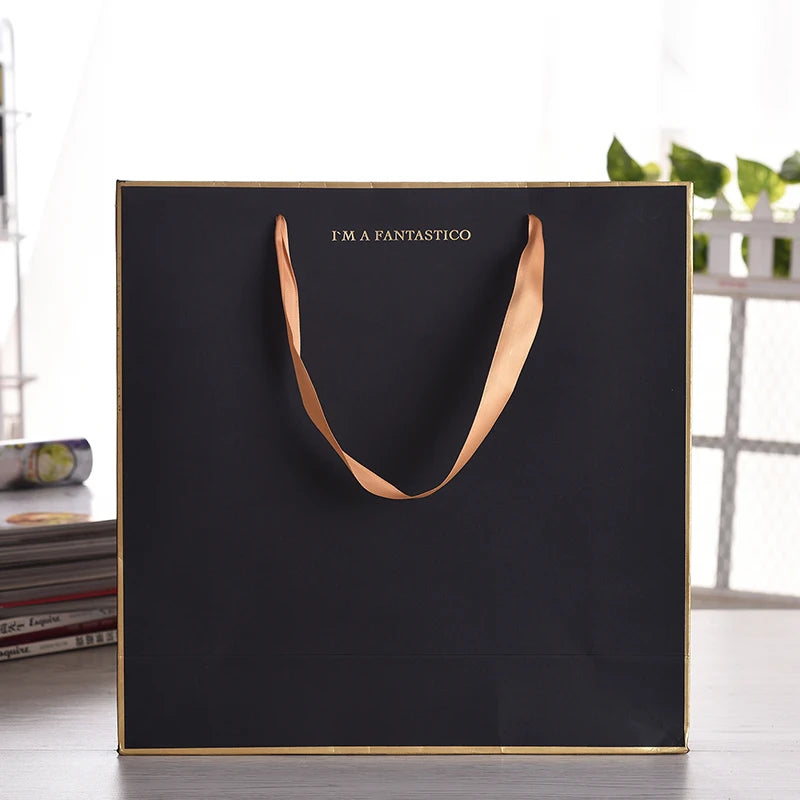 Wholesale Eco-friendly Recyclable Gift Bag Custom Logo With Colorful Reusable Kraft Paper Bags Hotstamping Gift
