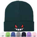 Wholesale Cartoon Winter Embroidery Cuffed Knitted Hats Unisex Polyester Thermal  Beanie Caps