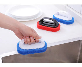 Kitchen Cleaning Brush Sponge Kitchen Strong Decontamination Sponge Cups Pot Plastic Hand Electric Spin Scrubber Drink/food