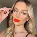 2241Trendy Cat Eye Metal Frames  Cat Eye  Anti Blue Light Optical Frame Women Eyeglasses Discount Sale