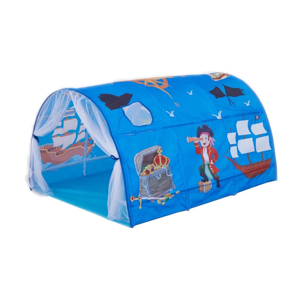 Outdoor Toddler Tent Playhouse Kids Set for Indoor Bed Home & Camping Tent-Pirate Ship & Princess Toy