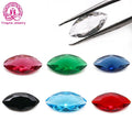 Yingma Jewelry Cheap Wholesales Price 100pcs Per Bag Marquise Shape Sapphire Blue Glass Loose Gemstone for Jewelry Making