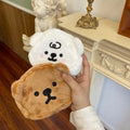 Ready to Ship Girls Favor Cute Cartoon Packaging Pouch Soft Bear Plush Coin Purse Mini Storage Bag