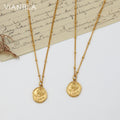 VIANRLA Stainless Steel Necklace Rose Pendant 18K Gold PVD Plated Fashion Jewelry Humanoid Chain Free Laser Logo Drop Shipping