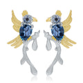 C7771 Abiding Classy Women Jewelry Factory Supply Bird Earrings 925 Sterling Silver Natural Gemstones London Blue Topaz Earrings