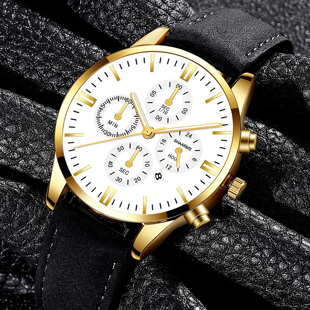 2024 Wholesale Men's Fashion Business Stainless Steel Watches Casual Calendar Clock Male Quartz Watches