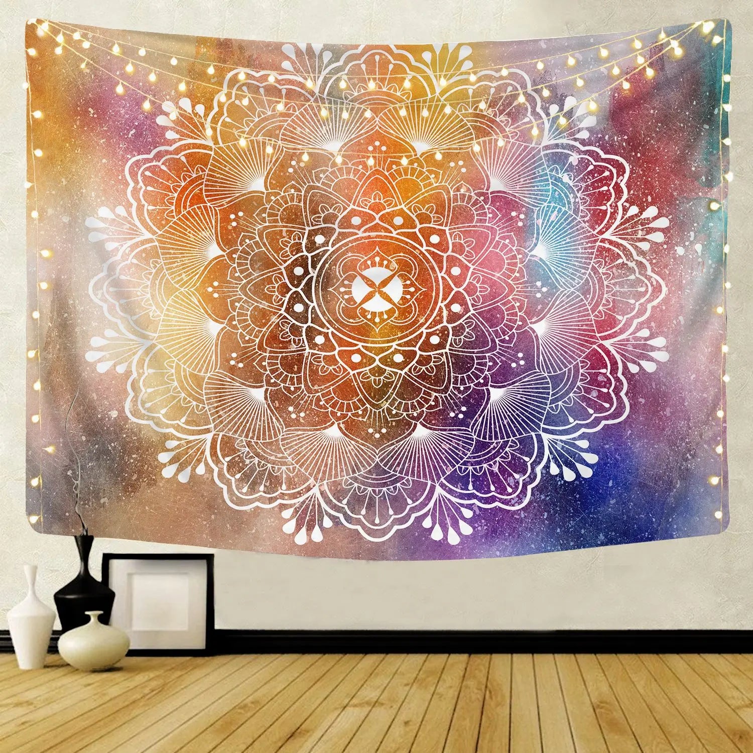 Wall Hanging  Tapestry Indian Style Elephant Throw Yoga Mat for Home Bedroom Decor Mandala Polyester Square Tapestry