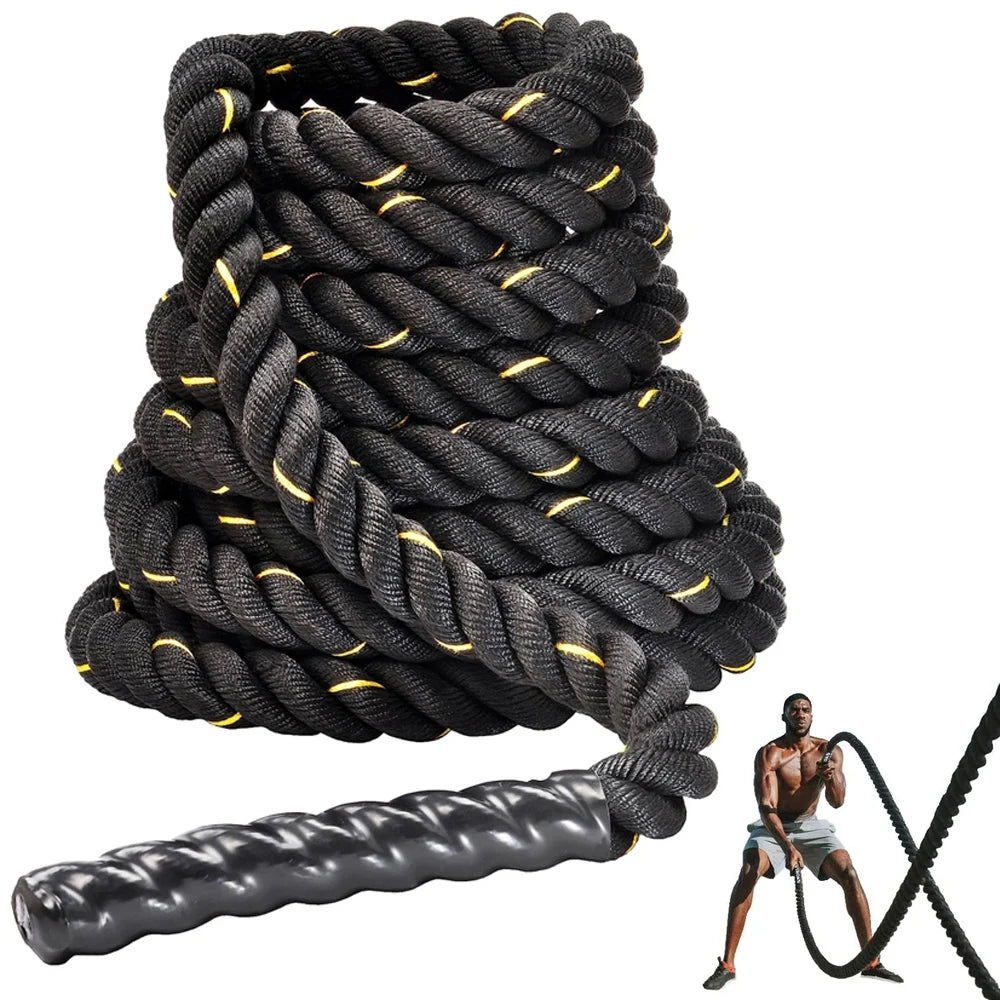 Heavy-Duty 1.5 Inch 2 Inch Diameter Battle Ropes with Non-Slip Textured 30/40/50 FT Length for Gym Workout Power Training