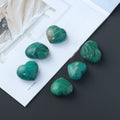 Natural Green Aventurine Heart Love Chakra Reiki Balancing Carved Palm Worry Stone