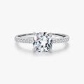 Engagement Anniversary Fine Jewelry 925 Sterling Silver Exquisite Cushion Cut CZ Trendy Basic Female Wedding Ring for Women