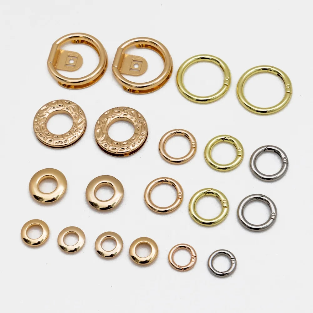 Metal Snap Gate O Ring Spring Handbag Round Key Ring 25mm Gold O Ring Spring Gate Clasp for Bag Accessories