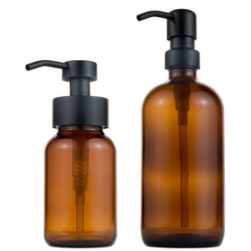 Factory Made Plastic Amber Soap Foam Pump Shampoo Bottle Wide Neck 500Ml Amber Glass Bottle Foaming Soap With Pump at Good Price