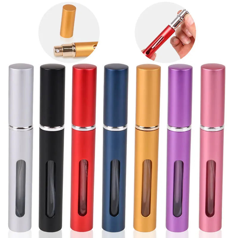 Empty Portable 5ml Travel Mini Cosmetic Container Aluminum Refillable Perfume Spray Bottles