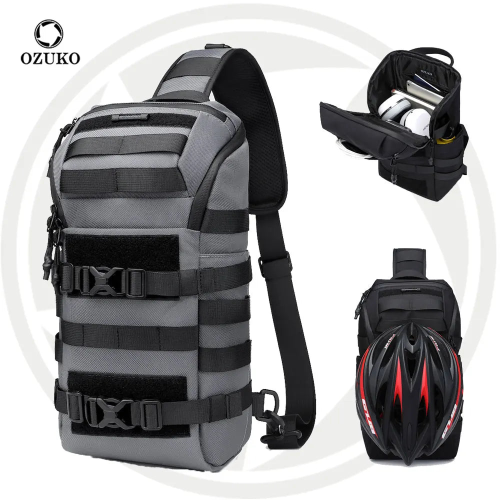 Ozuko 9738 Versatile Crossbody Sling Water-Resistant Material Comfortable Back Panel Perfect for Daily Carry Travel and Riding