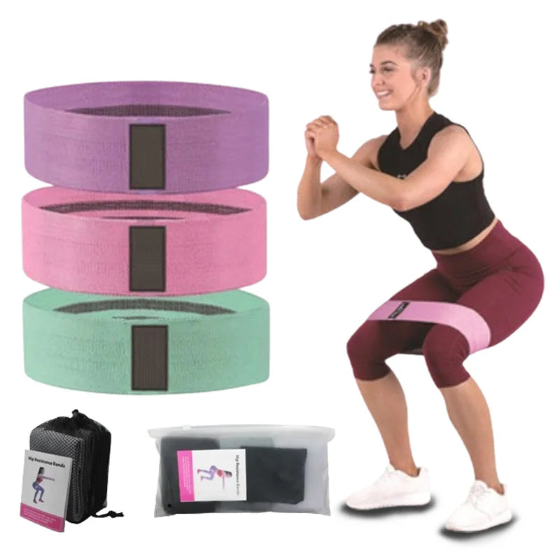 NQ SPORTS 2024 Hot Printed Exercise Fabric Booty Bands Gym Yoga Fitness Hip Resistance Band Set for Women Glute Squat Training