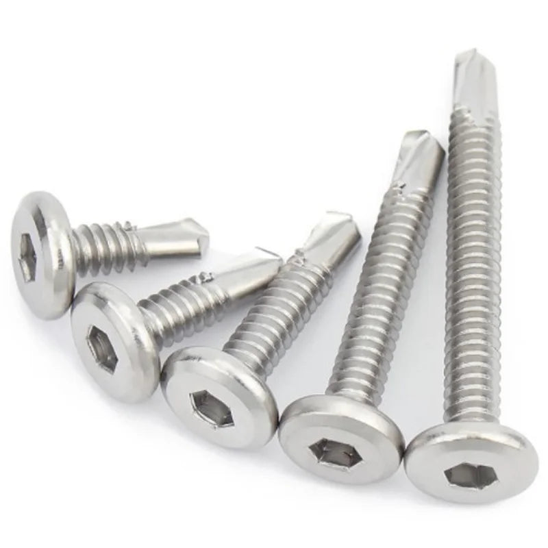 Stainless Steel Hexagon Socket Pan Head Self Drilling Screw Barrel Shenzhen Hole Punch Heat Treatment for Screws MegaBDM