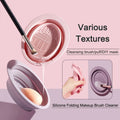 Custom Logo Silicon Makeup Brushes Beauty Sponge Cleansing Pads Makeup Scrubbing Pads Tool Set Soft Foldable Silicone Scrub Bowl