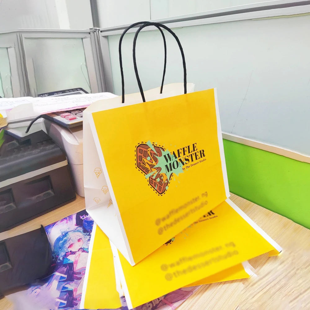 Wholesale Kraft Paper Bags with Handle Custom Printed Logo Size Color Options for Food Take Away for Gifts Candles Crafts