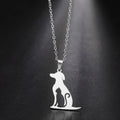 Trendy Stainless Steel Solid Dog Charm Necklace Hollow Out Cat Shape Animal Necklace Jewelry Gifts for Women Men