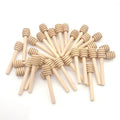 8cm Short Handle Wood Honey Spoon Mixing Sticks Dipper Extractor for Jar Coffee Milk Tea Supplies Kitchen Tools