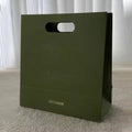 Custom Logo Eco-Friendly White Cardboard Paper Bag Die Cut Handle Garment Shopping Paper Gift Bag Printed