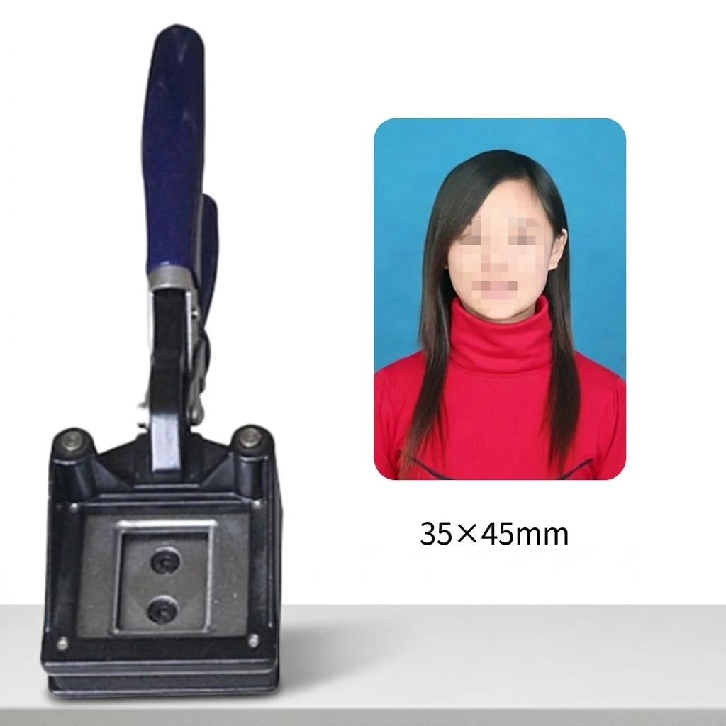 Metal Handle Hand Held E 003 35*45mm Rounded Corner ID Photo Cutter