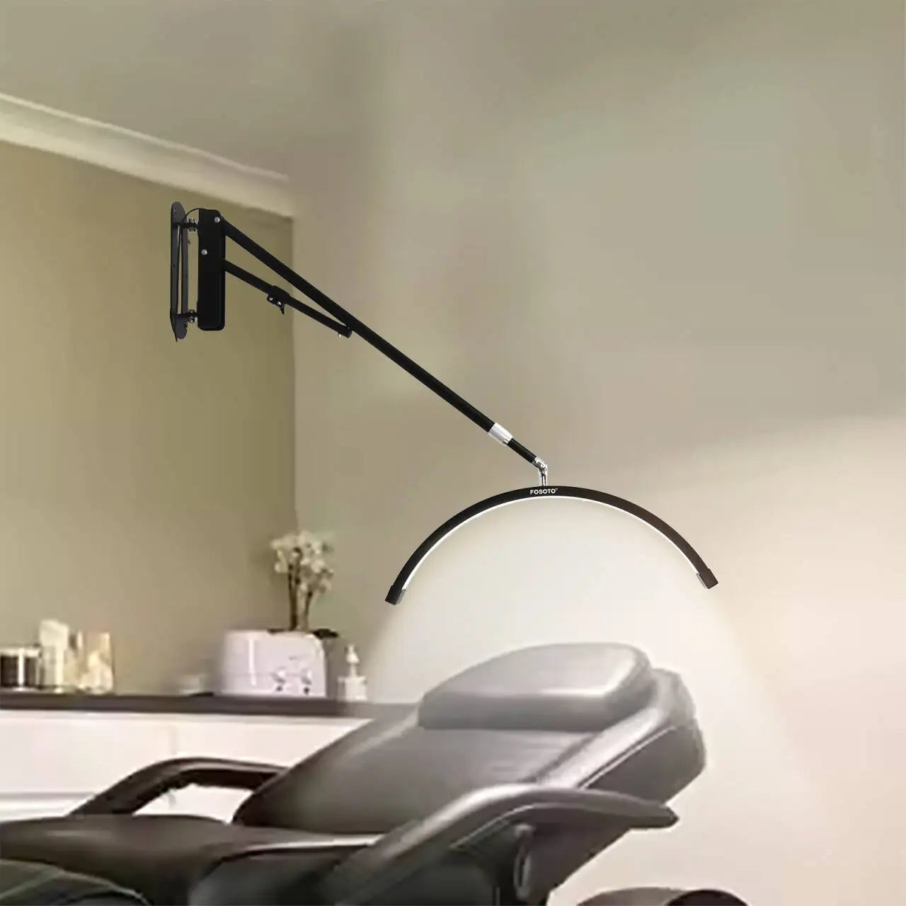 Newest Wall Mounted Half Moon Lamp for Barbershop Photographic Fill Light LED Beauty Ceiling Light for Eyelash Nail Tattoo Salon