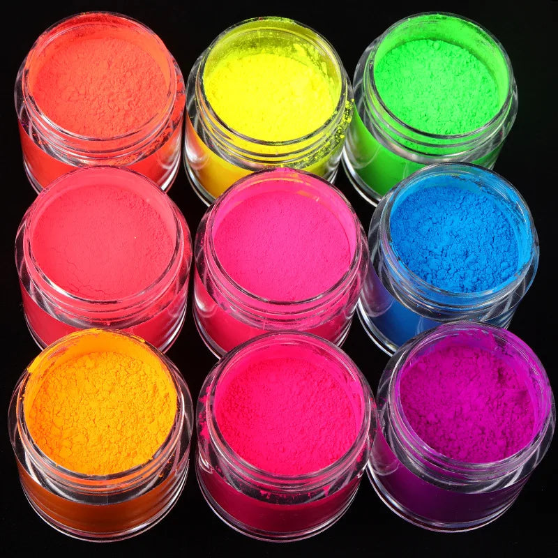 Hot Selling Neon Acrylic Nails Powder Private Label Nail Dipping Nail Acrylic Luminous Powder