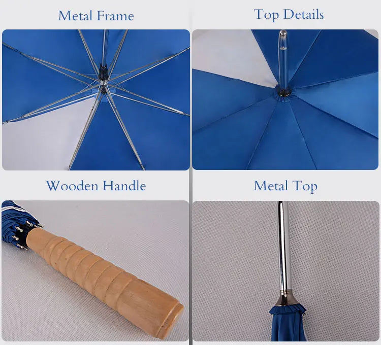 Wholesale Cheap Wooden Handle Metal Frame Mini Golf Umbrella