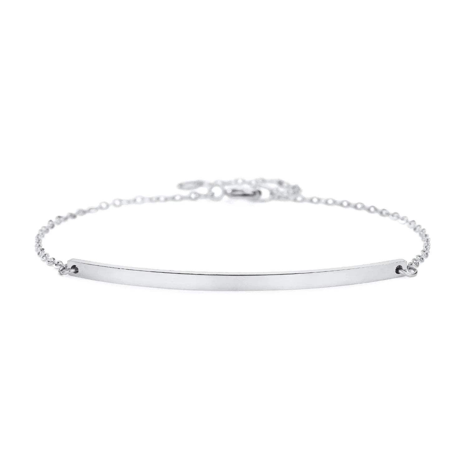 Hot Sale 316L Stainless Steel 45*2mm Glossy Long Stick Chain Link Rectangular Bracelet for Women