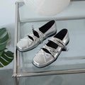 Fashionable Women's Soft Ballet Flats Solid Color Leather Upper Rubber Outsole Elegant Outdoor Dance Shoes Bowknot